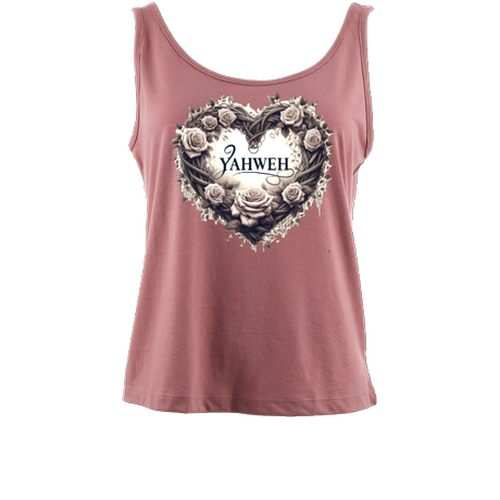 Christian Tank Top for women with Yahweh love heart design