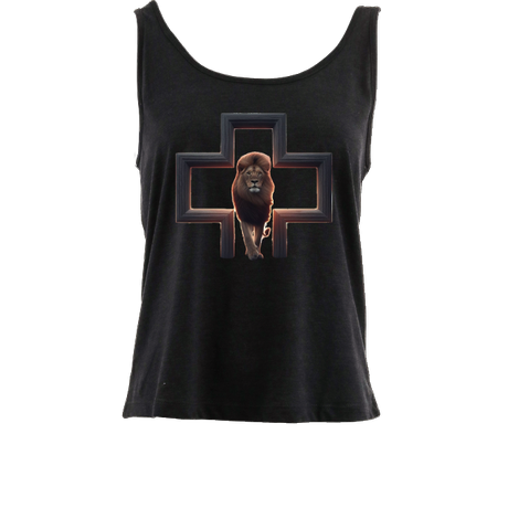 Christian Vest Top for women with Cross and Lion of Judah design