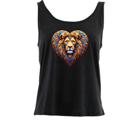 Women's Christian Tank Top with Lion of Judah love heart design