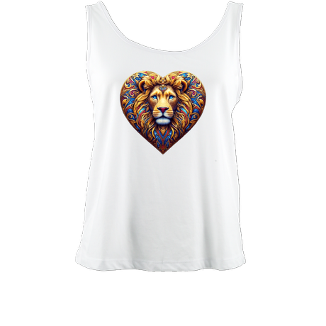 Women's Christian Tank Top with Lion of Judah love heart design